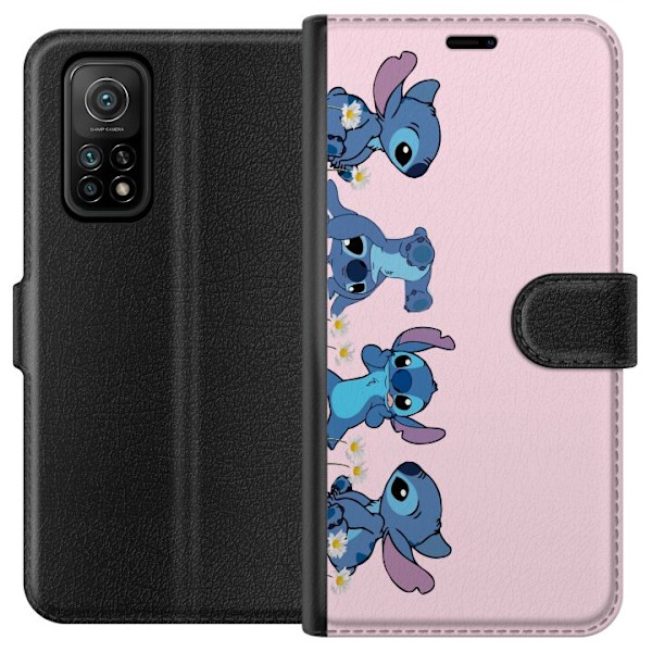 Xiaomi Mi 10T 5G Plånboksfodral Stitch Skratt & Bus – Perfekt för Mobilskal eller Poster