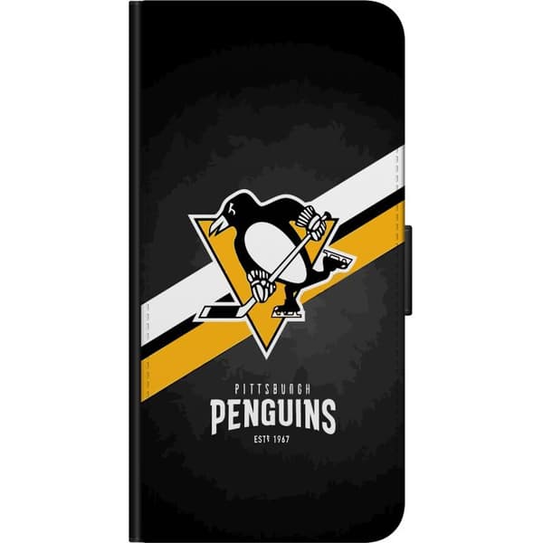 Kompatibelt Plånboksfodral till OnePlus 9 Pro Pittsburgh Penguins (NHL)