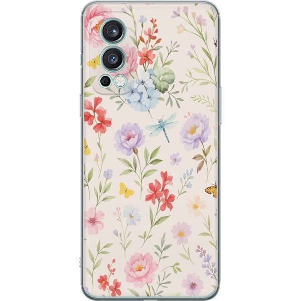 OnePlus Nord 2 5G Genomskinligt Skal Blommor