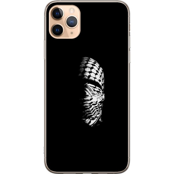 Apple iPhone 11 Pro Max Läpinäkyvä kuori Keffiyeh-kuviointi - klassinen palestiinalainen mustavalkoinen shaali, jolla on kulttuurinen merkitys