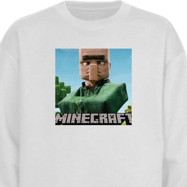 Sweatshirt til Voksne | Klassisk Collegebluse A Minecraft Movi hvid S