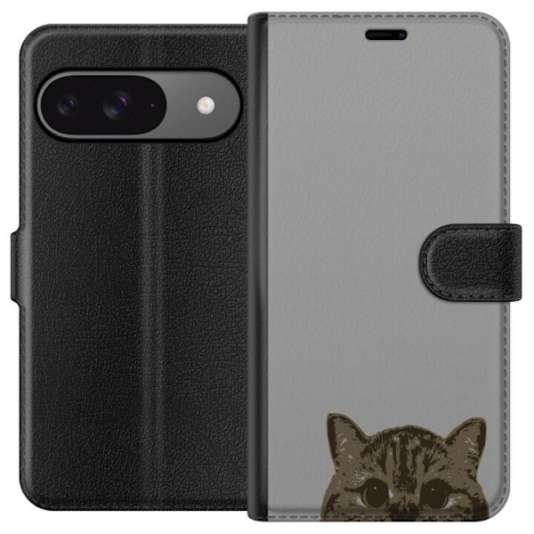 Google Pixel 9 Pro Plånboksfodral Grå Kattblick – stilren
