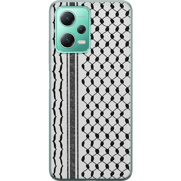 Xiaomi Redmi Note 12 Läpinäkyvä kuori Palestiinalainen kuvio - perinteiseen tyyliin inspiroima keffiyeh-kangas