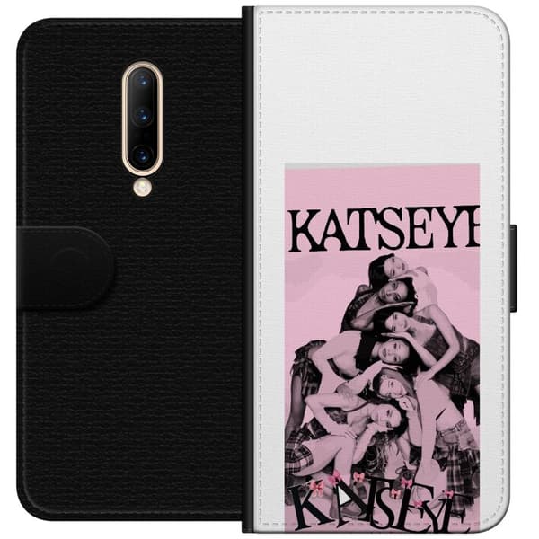 Kompatibelt Lommeboketui til OnePlus 7 Pro katteøye rosa