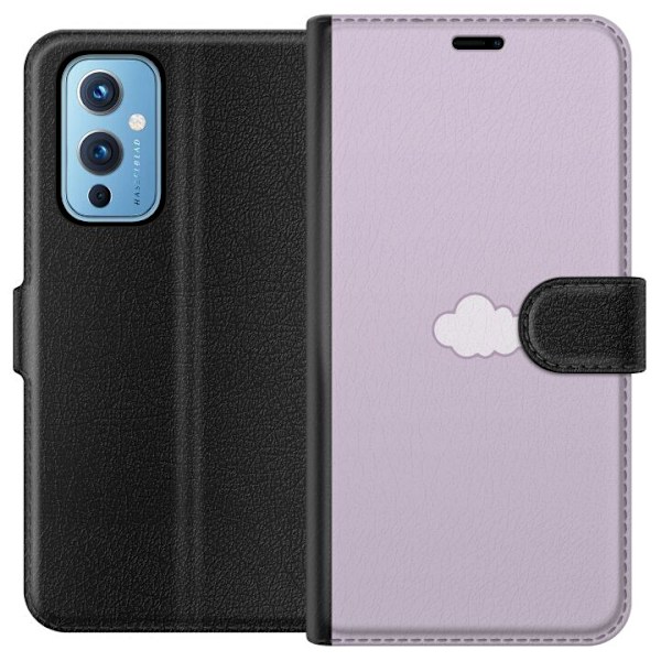 OnePlus 9 Plånboksfodral Lila Moln – minimalistiskt moln på lila bakgrund