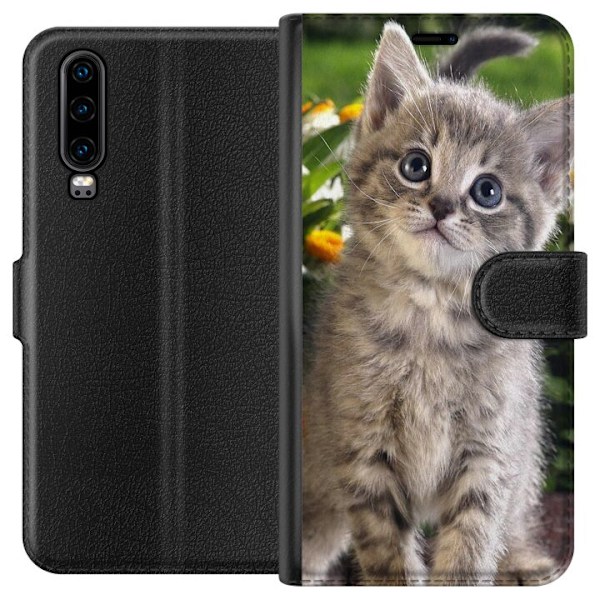Huawei P30 Lompakkokotelo Kissa