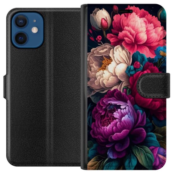 Kompatibelt Plånboksfodral till Apple iPhone 12 Färgglada blommor