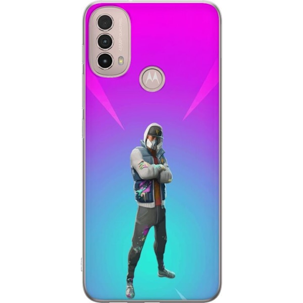 Motorola Moto E40 Läpinäkyvä kuori musta ritari fortnite