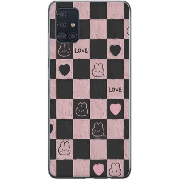 Kompatibel Mobilcover til Samsung Galaxy A51 Sort og pink