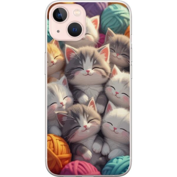 Kompatibelt Mobildeksel til Apple iPhone 13 Sovande kattungar beige