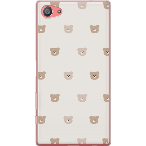Sony Xperia Z5 Compact Läpinäkyvä kuori Teddy-tausta - söp