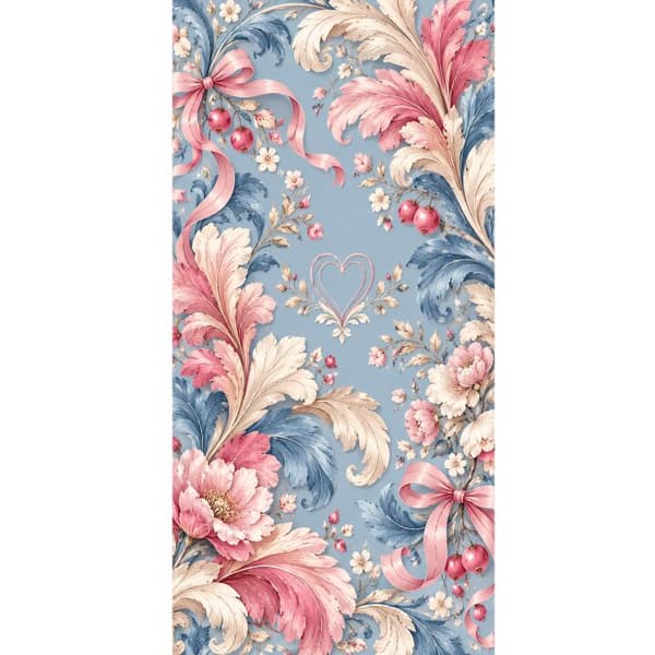 Kompatibelt Lommeboketui til Apple iPhone 13 Pro Blomsterornament blå