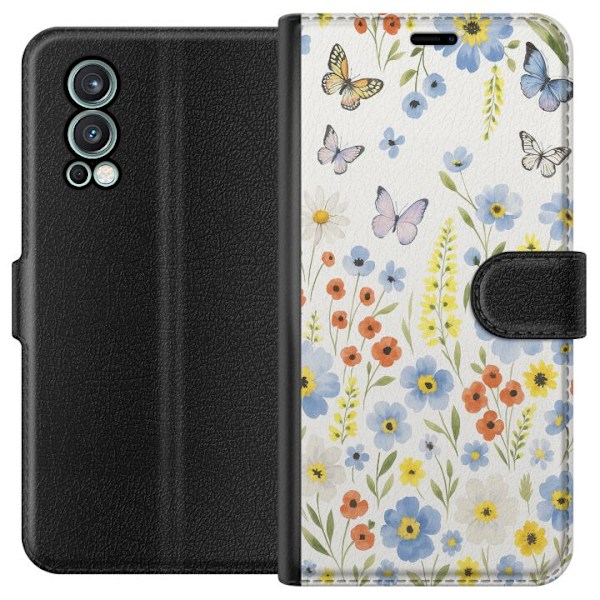 OnePlus Nord 2 5G Tegnebogsetui Sommerblomster