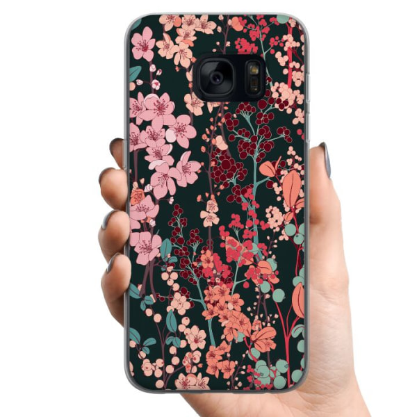 Samsung Galaxy S7 TPU Mobilcover Blomster