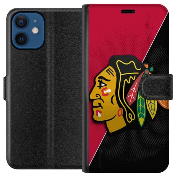 Kompatibelt Plånboksfodral till Apple iPhone 12 Chicago Blackhawks (NHL)