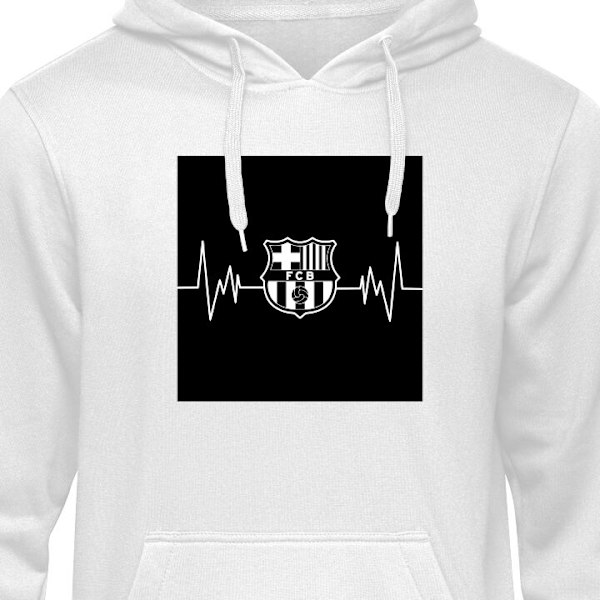 Hoodie för Vuxen | Bekväm Huvtröja FC Barcelona vit S