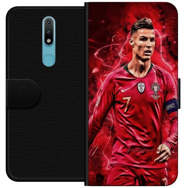 Nokia 2.4 Lompakkokotelo Ronaldon Taidot - CR7 Suunnittelu Aid