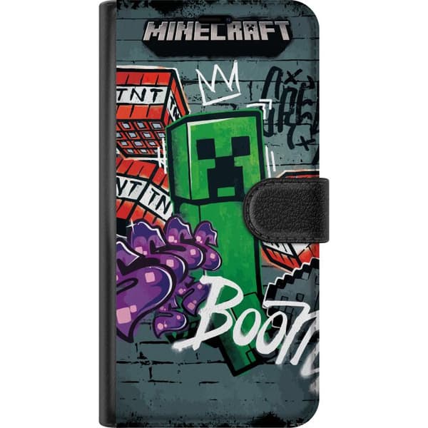 Kompatibelt Plånboksfodral till Google Pixel 9 Pro Grön blockfigur med dynamit, graffitidetaljer och mörk urban bakgrund grön