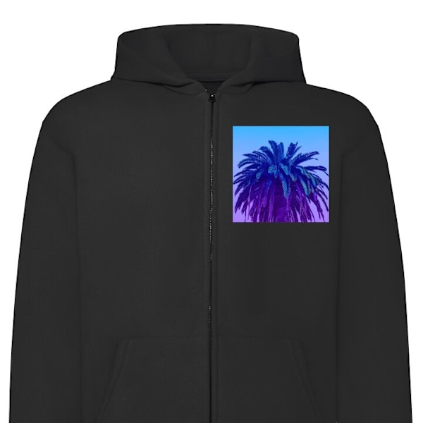 Zip-Hoodie | Huvtröja med Dragkedja för Vuxna Palm svart XL