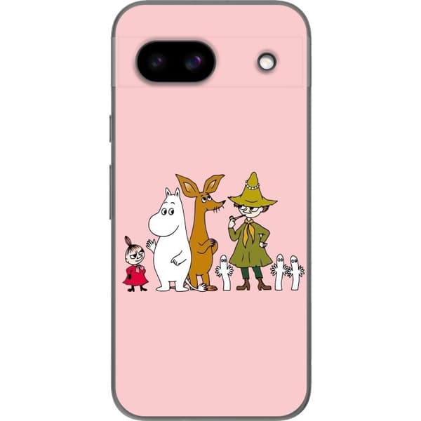 Kompatibelt Mobildeksel til Google Pixel 8a Flere figurer sammen på rosa bakgrunn