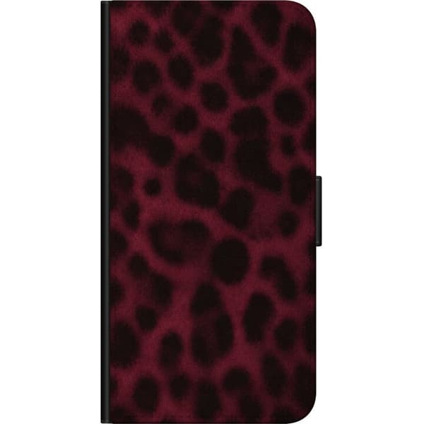 Kompatibelt Lommeboketui til Xiaomi Redmi Note 10S Vinrød leopard rød