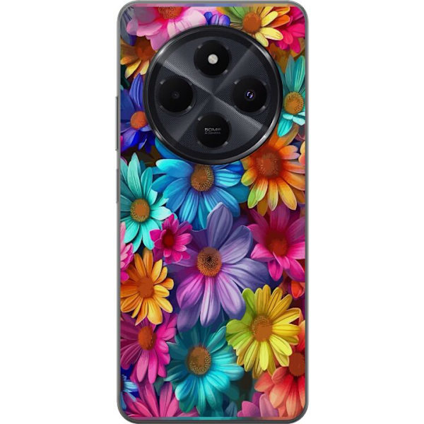 Xiaomi Redmi A4 Genomskinligt Skal Gerbera Blommor Färgglad Dekor Blommotiv Populärt Heminredning Färg Rik Väggkonst Design
