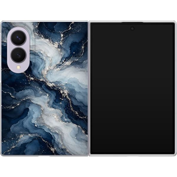 Kompatibel Mobilcover til Samsung Galaxy Z Fold8 Blå marmor blå