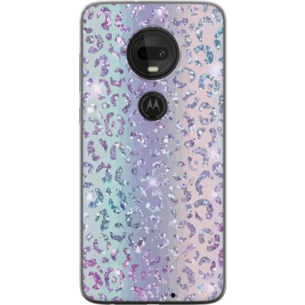 Motorola Moto G7 Gennemsigtig cover Glitter Leopard