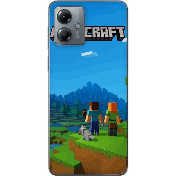 Motorola Moto G14 Genomskinligt Skal Minecraft Key Art