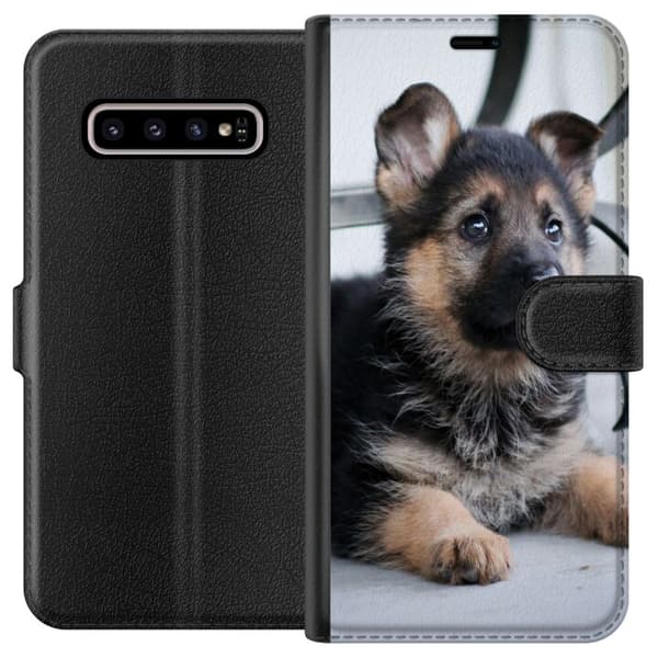 Kompatibelt Lommeboketui til Samsung Galaxy S10+ Schäfer Valp