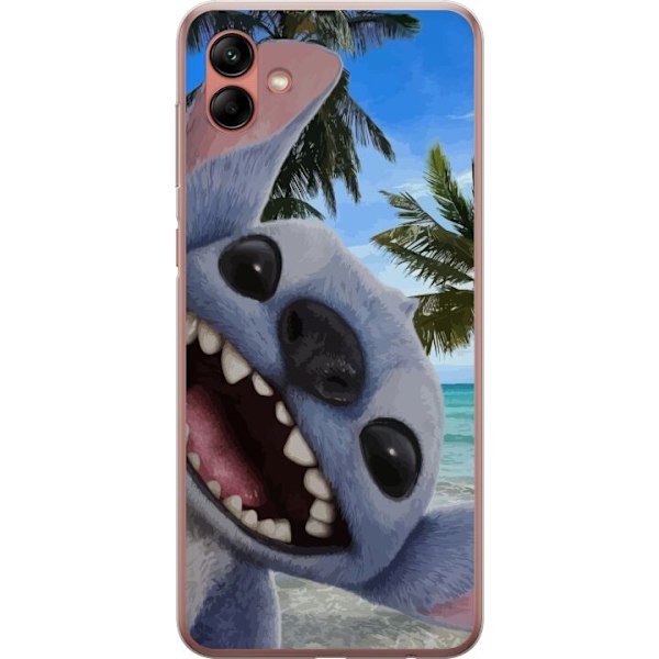 Samsung Galaxy A04 Läpinäkyvä kuori Stitch-matkapuhelinkotelo, jossa on suloiset ystävyysmaalaukset.
