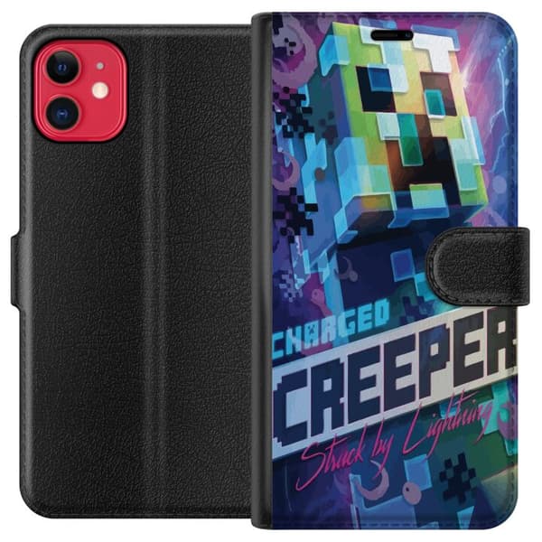Kompatibel Tegnebogsetui til Apple iPhone 11 Minecraft Creeper