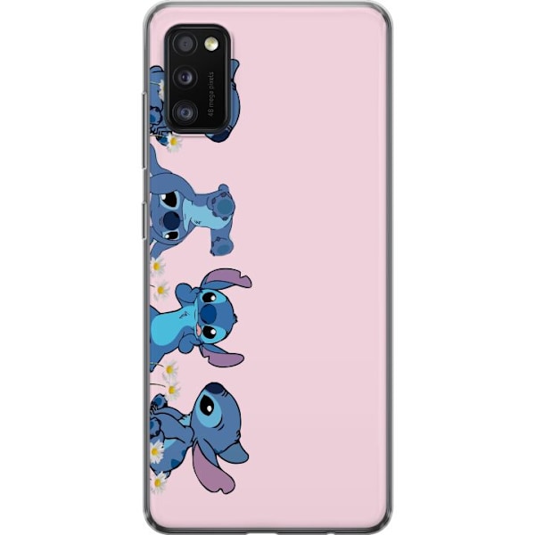 Samsung Galaxy A41 Genomskinligt Skal Stitch Skratt & Bus – Perfekt för Mobilskal eller Poster