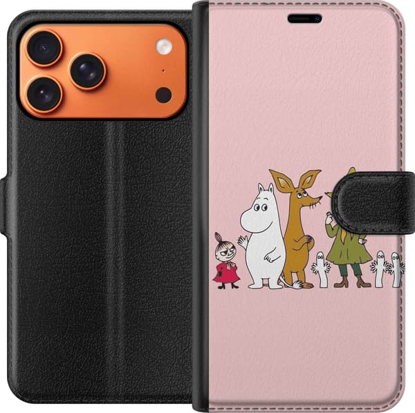 Kompatibelt Lommeboketui til Apple iPhone 17 Pro Max Flere figurer sammen på rosa bakgrunn