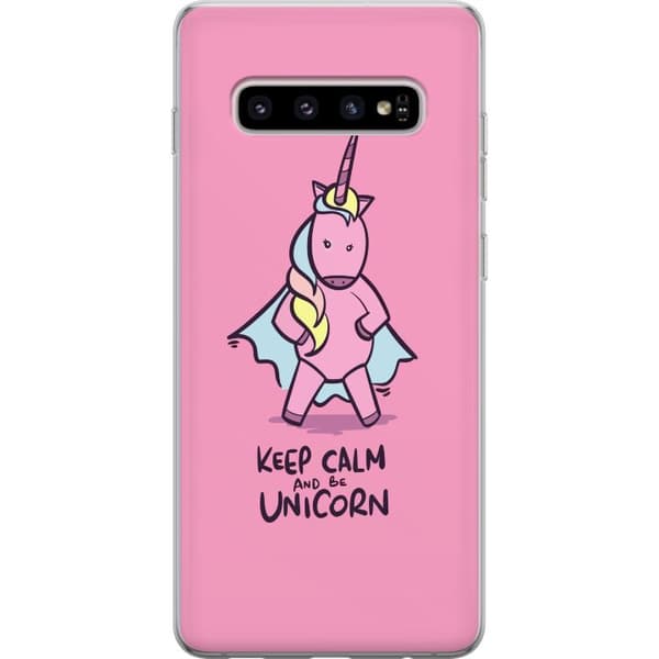 Kompatibelt Mobilskal till Samsung Galaxy S10+ Keep Calm Enhörning