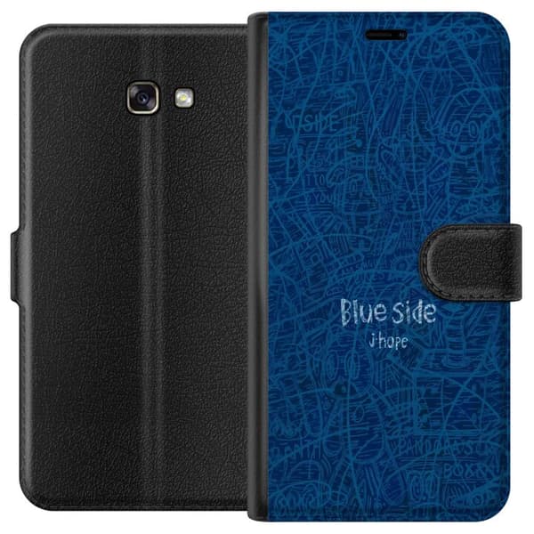 Kompatibelt Plånboksfodral till Samsung Galaxy A3 (2017) Blue Side klotter blå