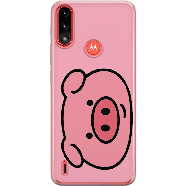 Motorola Moto E7 Power Gennemsigtig cover Kawaii Piggy