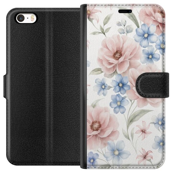 Apple iPhone 5s Plånboksfodral Romantiska blommor