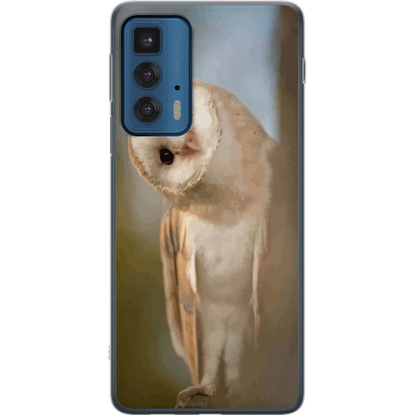 Motorola Edge 20 Pro Genomskinligt Skal Uggla Nyfiken Blick Fågelmotiv Skog Natur Grafiskt Design Populärt Motiv Djur Tema Dekoration
