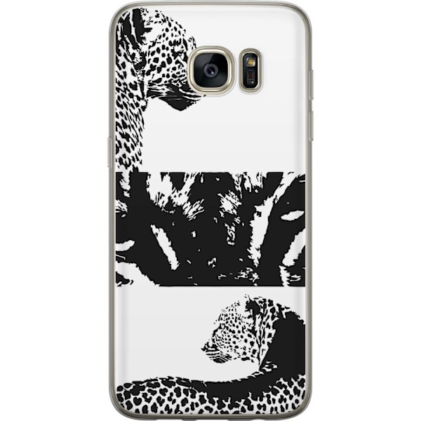 Samsung Galaxy S7 edge Läpinäkyvä kuori Leopard Faces