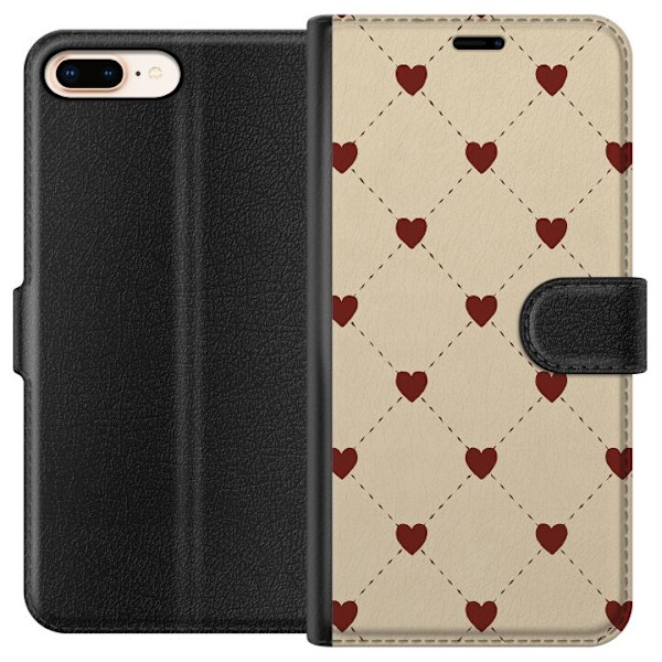 Apple iPhone 8 Plus Tegnebogsetui Hjertegitter