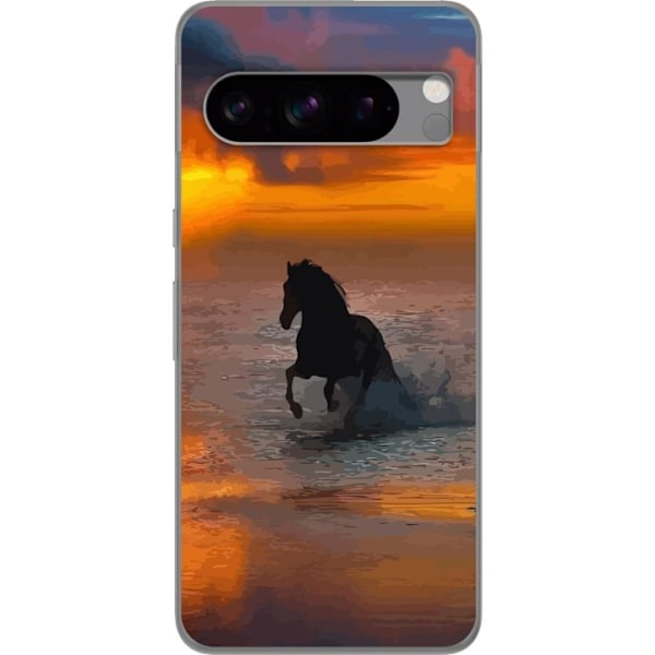 Google Pixel 8 Pro Gennemsigtig cover Hest Solnedgang