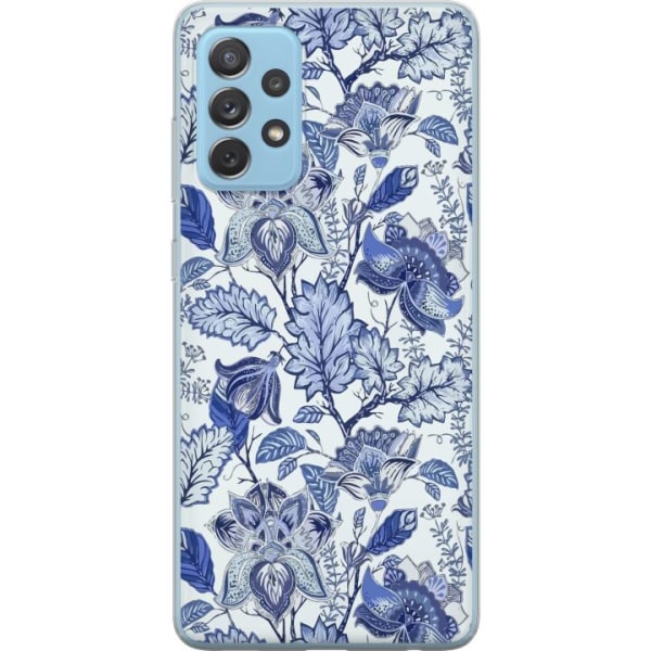Samsung Galaxy A52 5G Gennemsigtig cover Blomster Blå...