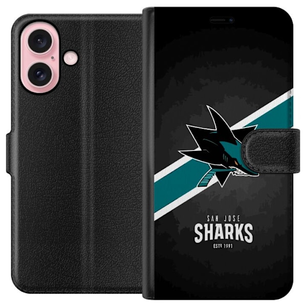 Apple iPhone 16 Lommeboketui San Jose Sharks (NHL)