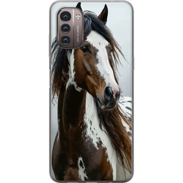 Nokia G21 Genomskinligt Skal Häst Djurmotiv Grafisk Design Natur Kraftfullt Motiv Populär Väggkonst Djurtema Ridning