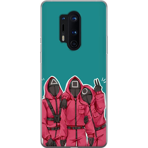 OnePlus 8 Pro Läpinäkyvä kuori Squid Game Hahmot Graafinen Suunnittelu Sarjakuvasarjan Hahmot Suosittu TV-Teema Aasialainen Tyyli Jännittävä Tre