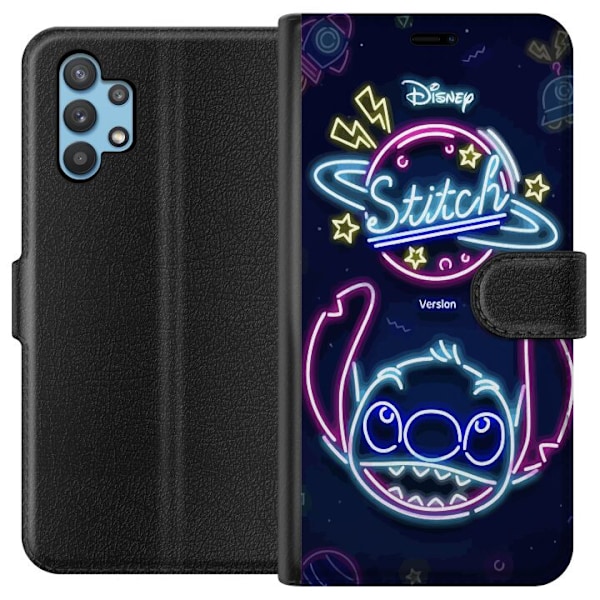 Samsung Galaxy A32 5G Plånboksfodral Stitch Neon