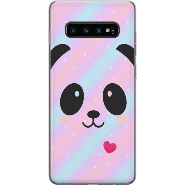 Samsung Galaxy S10 Gennemsigtig cover Regnbue Panda