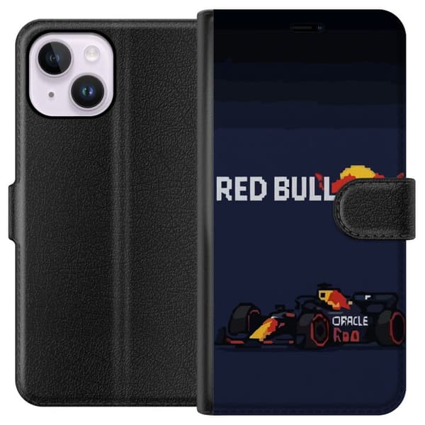 Kompatibel Tegnebogsetui til Apple iPhone 15 Plus Pixelracer i retrostil sort