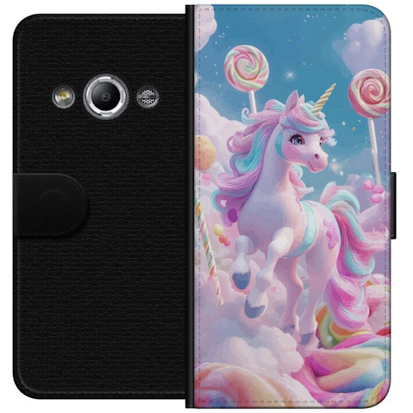 Samsung Galaxy Xcover 3 Tegnebogsetui Enhjørning Candy Pastel Kawaii Motiv Sød Populær Farve Grafisk Trend Børne Motiv Fantasy Art